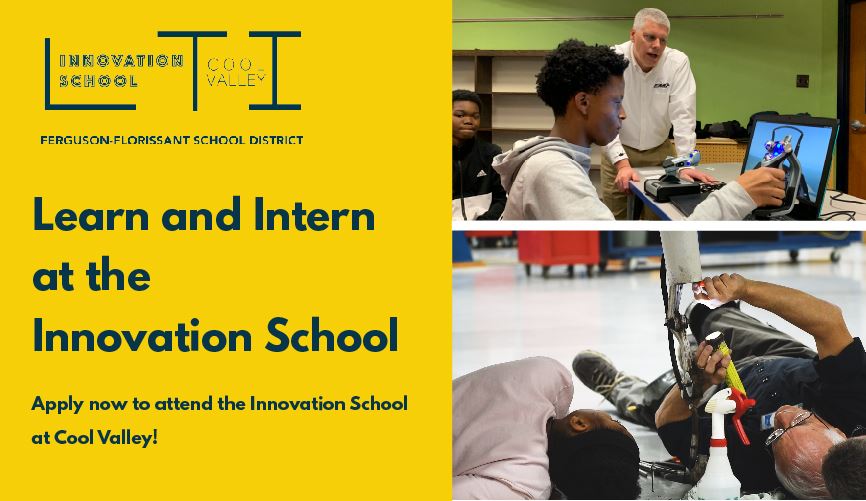 An image that promotes the Innovation School with students working on various projects. An image that promotes the Innovation School with students working on various projects.